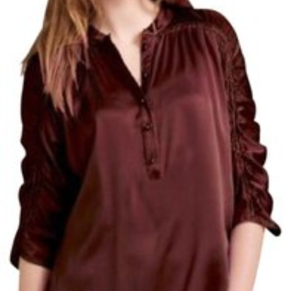 Diane Von Furstenberg Keith Brown Silk blouse Sz 4